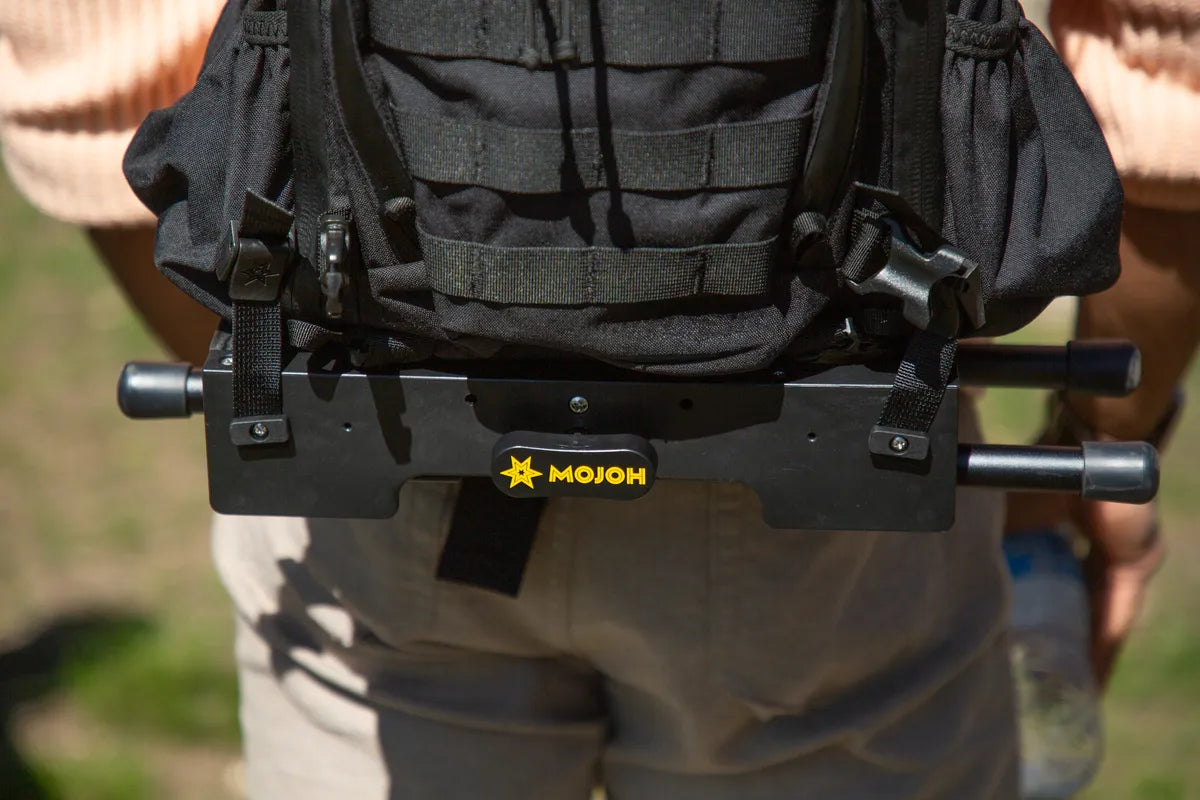 The underside of the Ryzer Go showing the Mojoh Gold handle and deployed legs