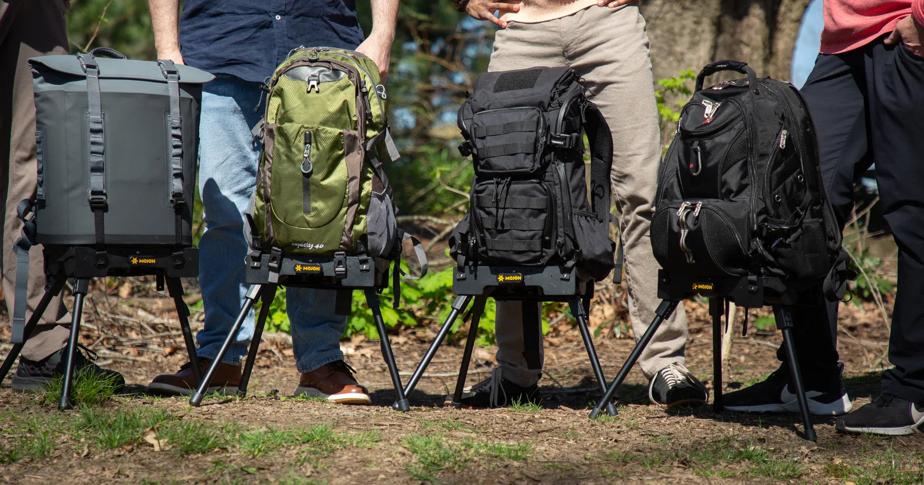 The Ryzer Go frame folded flat against a bag